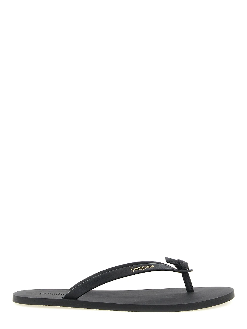 Black Calfskin Slides