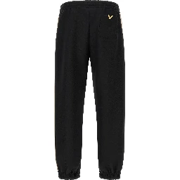 Black Polyester Athletic Pants