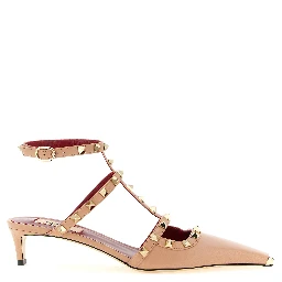 Multicolor Calfskin Mid Heel Pumps