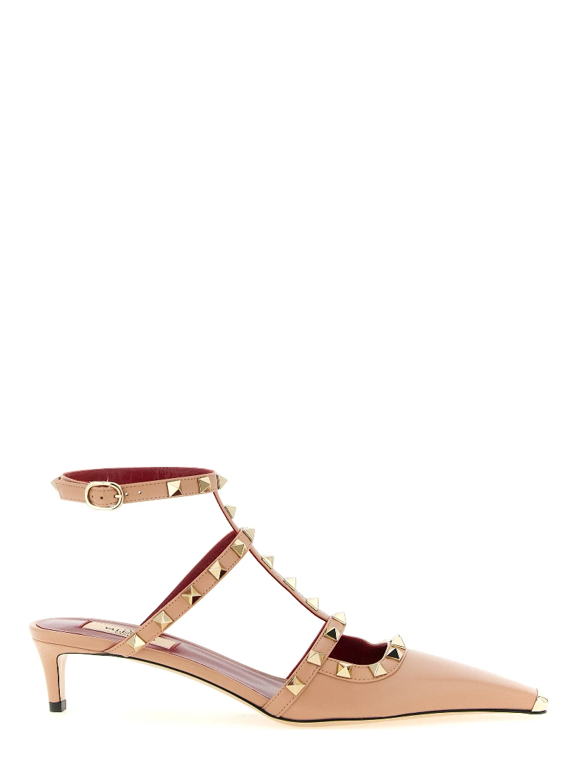 Multicolor Calfskin Mid Heel Pumps