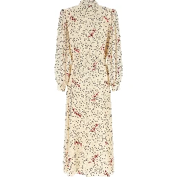 Multicolor Silk Midi Dress