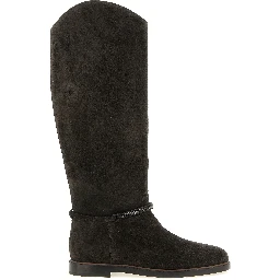 Black Calfskin Over The Knee