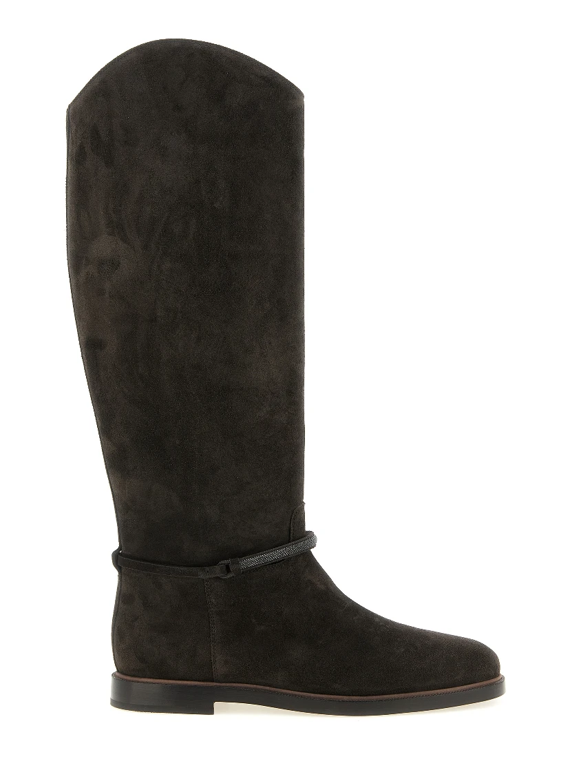 Black Calfskin Over The Knee