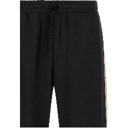 Black Polyester Athletic Pants