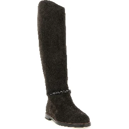 Black Calfskin Over The Knee