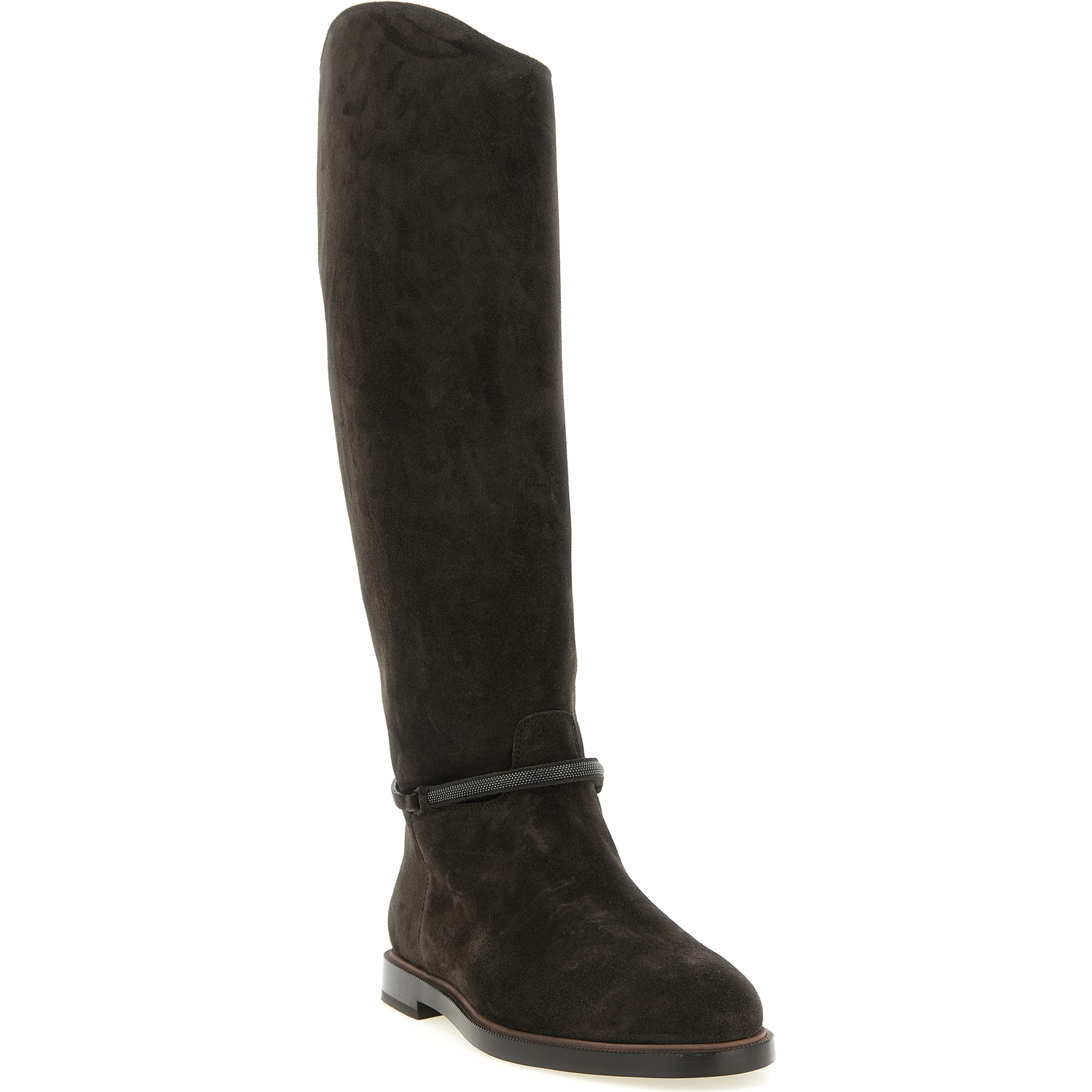 Black Calfskin Over The Knee
