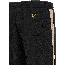 Black Polyester Athletic Pants