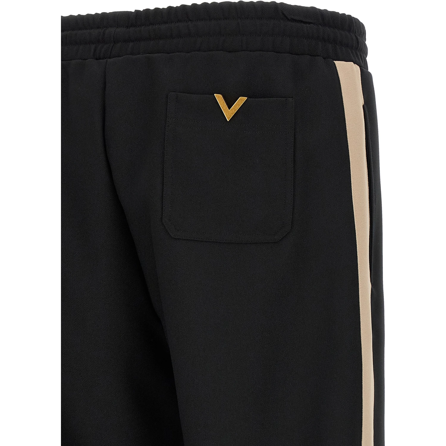 Black Polyester Athletic Pants