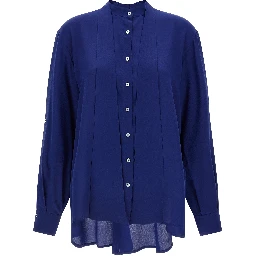 Blue Silk Blouse