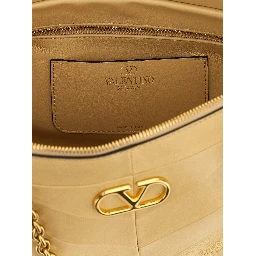 Beige Lamb Leather Shoulder Bag