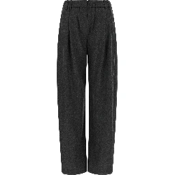 Gray Virgin Wool Casual Pants