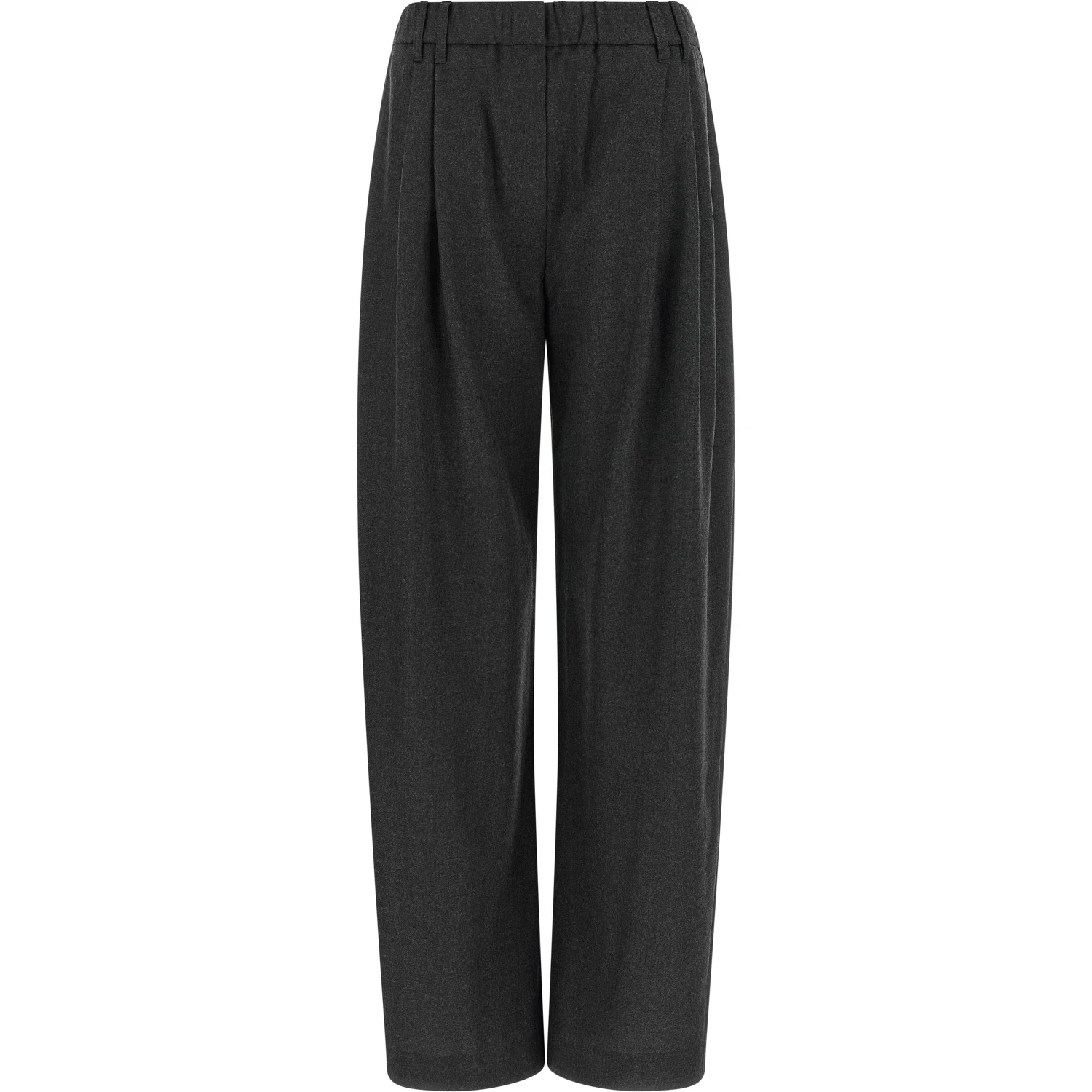 Gray Virgin Wool Casual Pants
