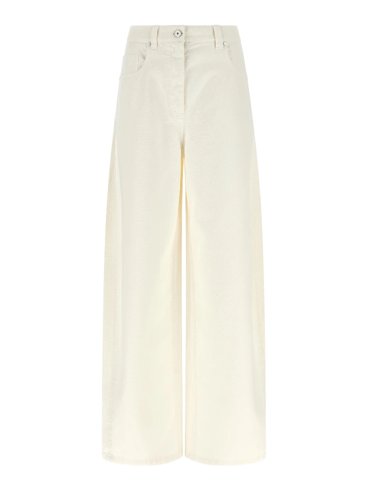 White Cotton Relaxed Fit Jeans