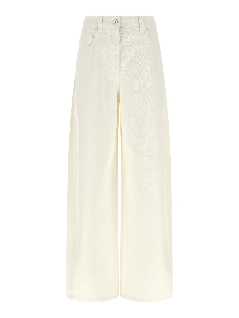 White Cotton Relaxed Fit Jeans