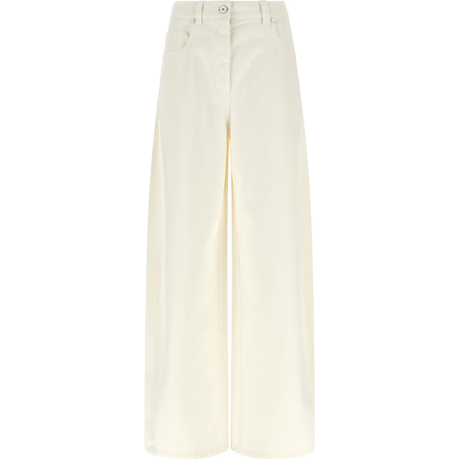 White Cotton Relaxed Fit Jeans