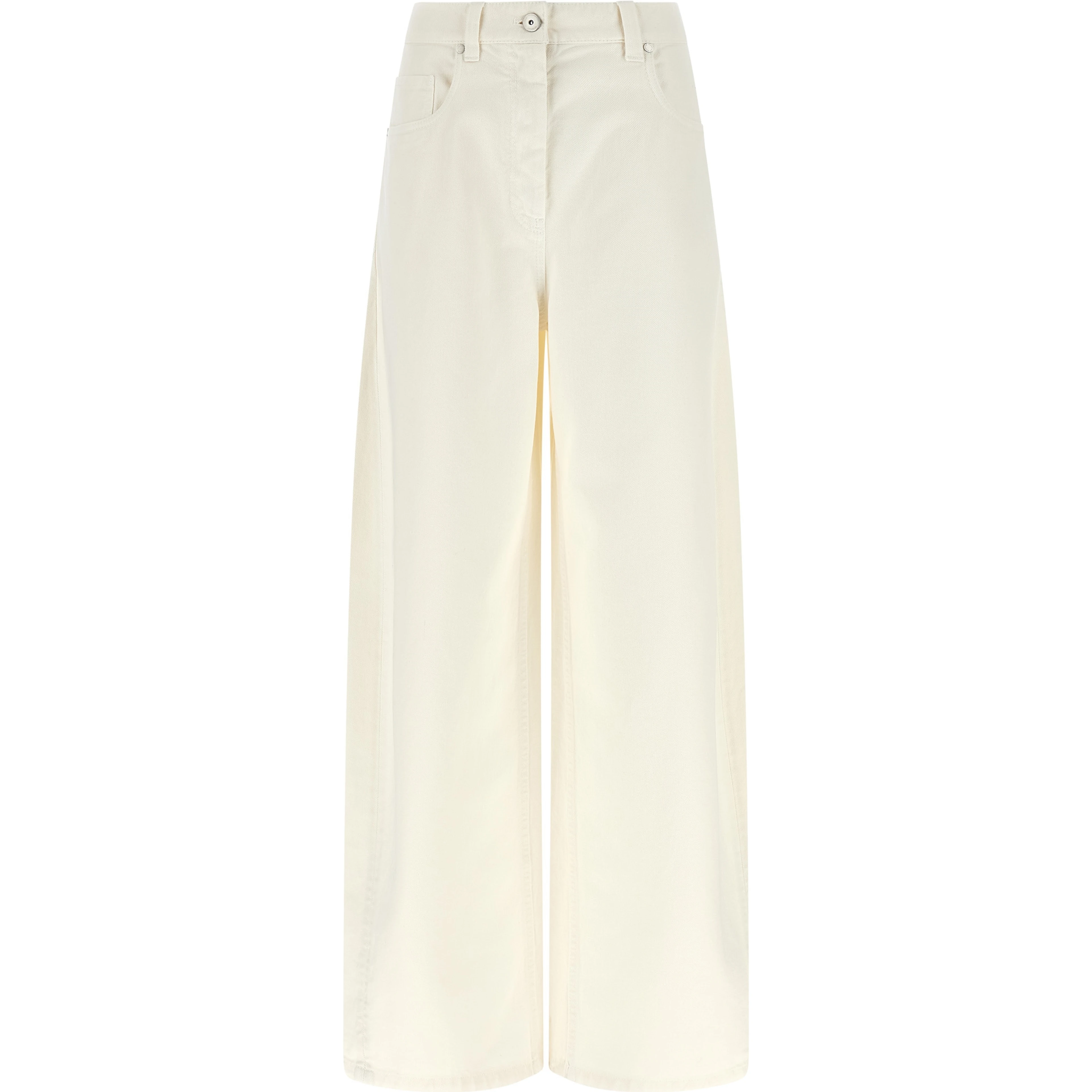 White Cotton Relaxed Fit Jeans
