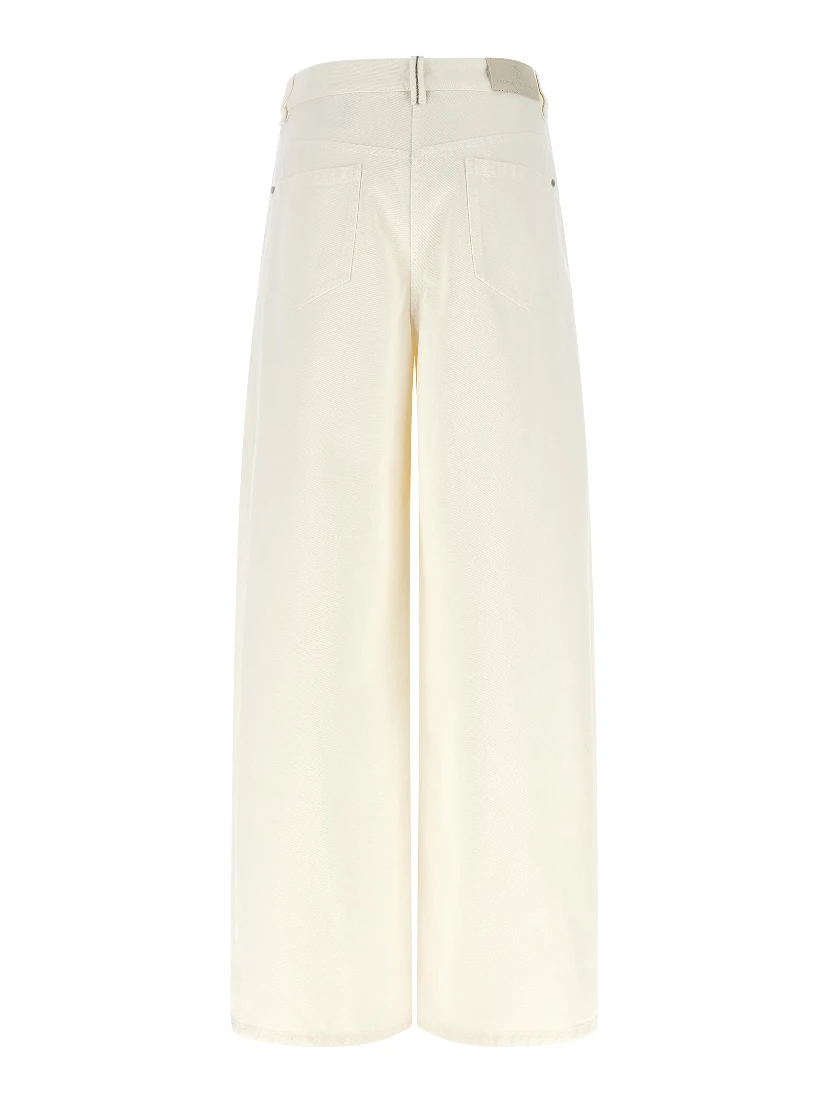 White Cotton Relaxed Fit Jeans