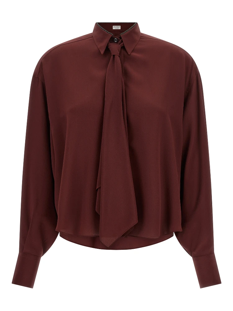 Bordeaux Silk Blouse