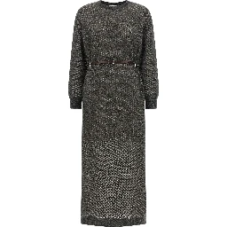 Gray Wool Midi Dress