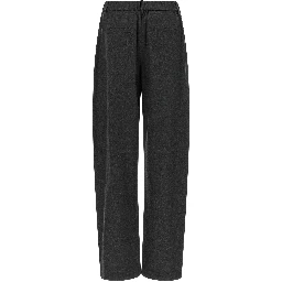 Gray Virgin Wool Casual Pants