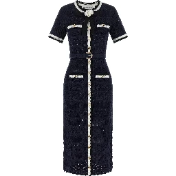 Blue Cotton Midi Dress