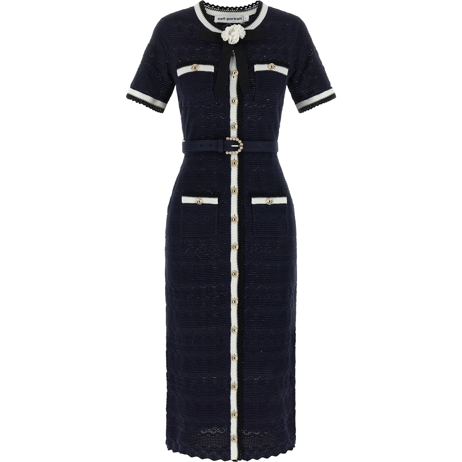 Blue Cotton Midi Dress