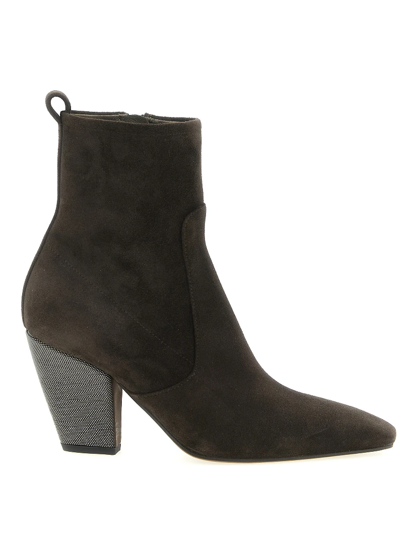 Brown Calfskin Ankle Boots