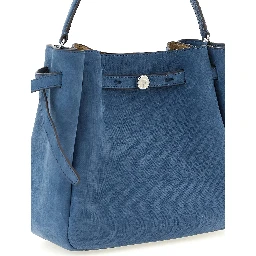 Blue Lamb Leather Handbag