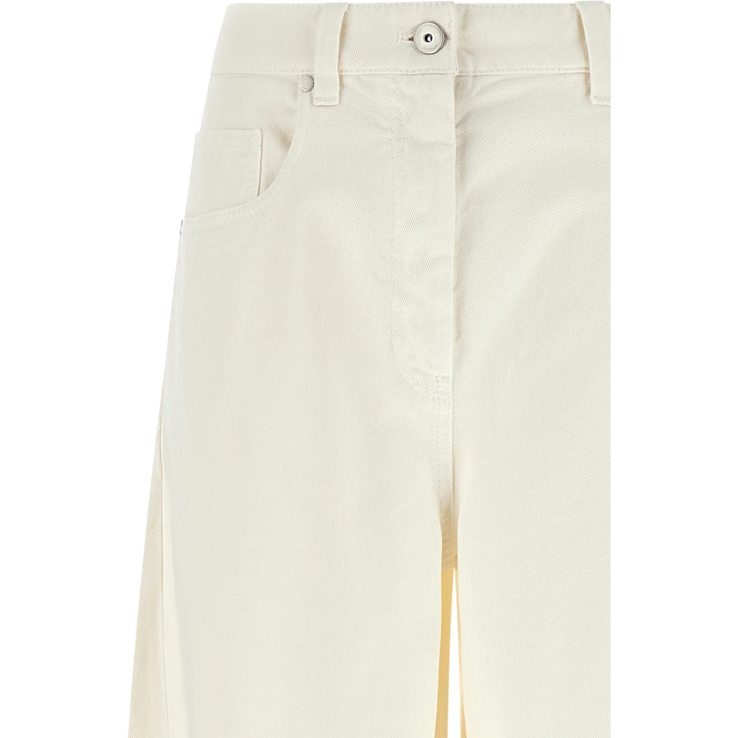 White Cotton Relaxed Fit Jeans