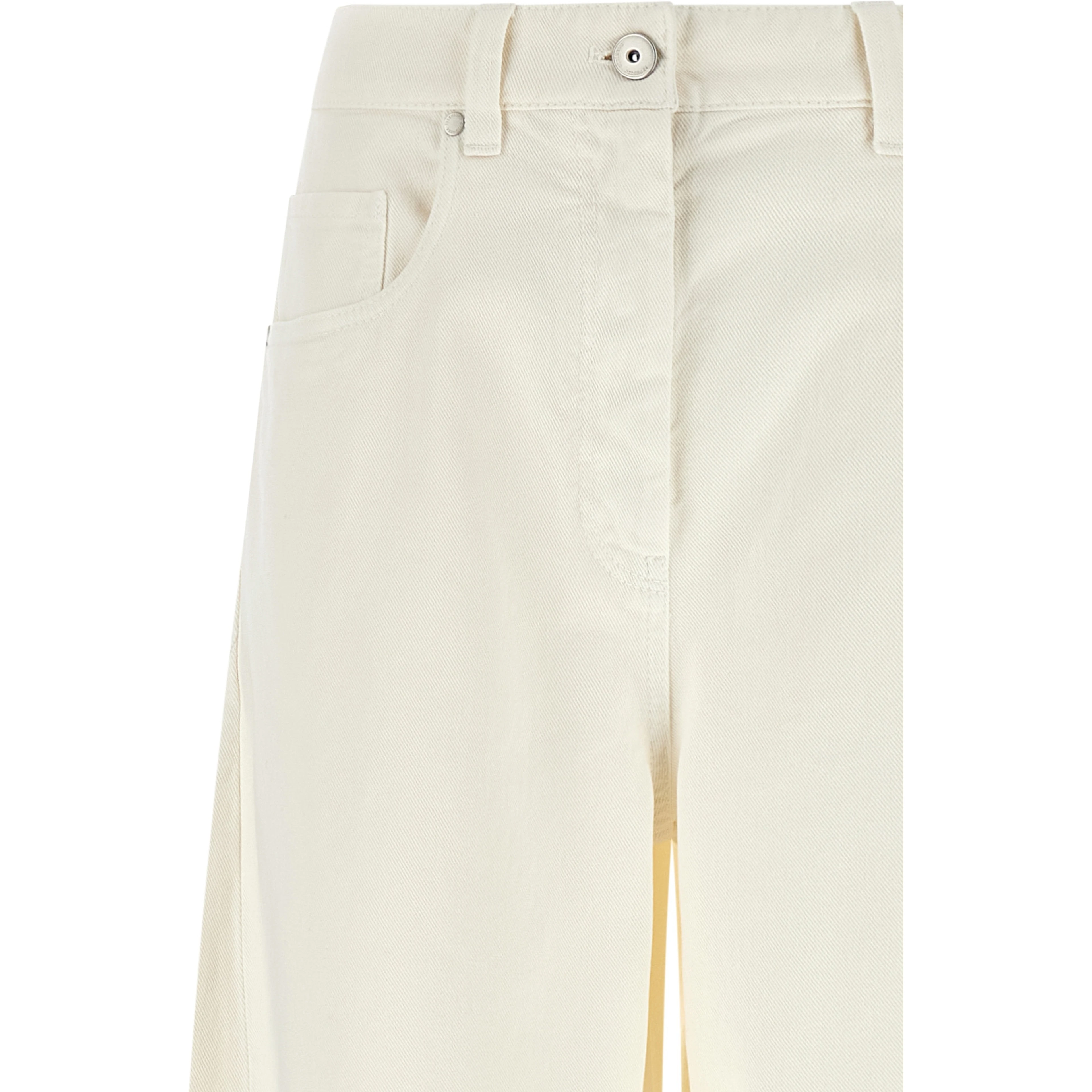 White Cotton Relaxed Fit Jeans