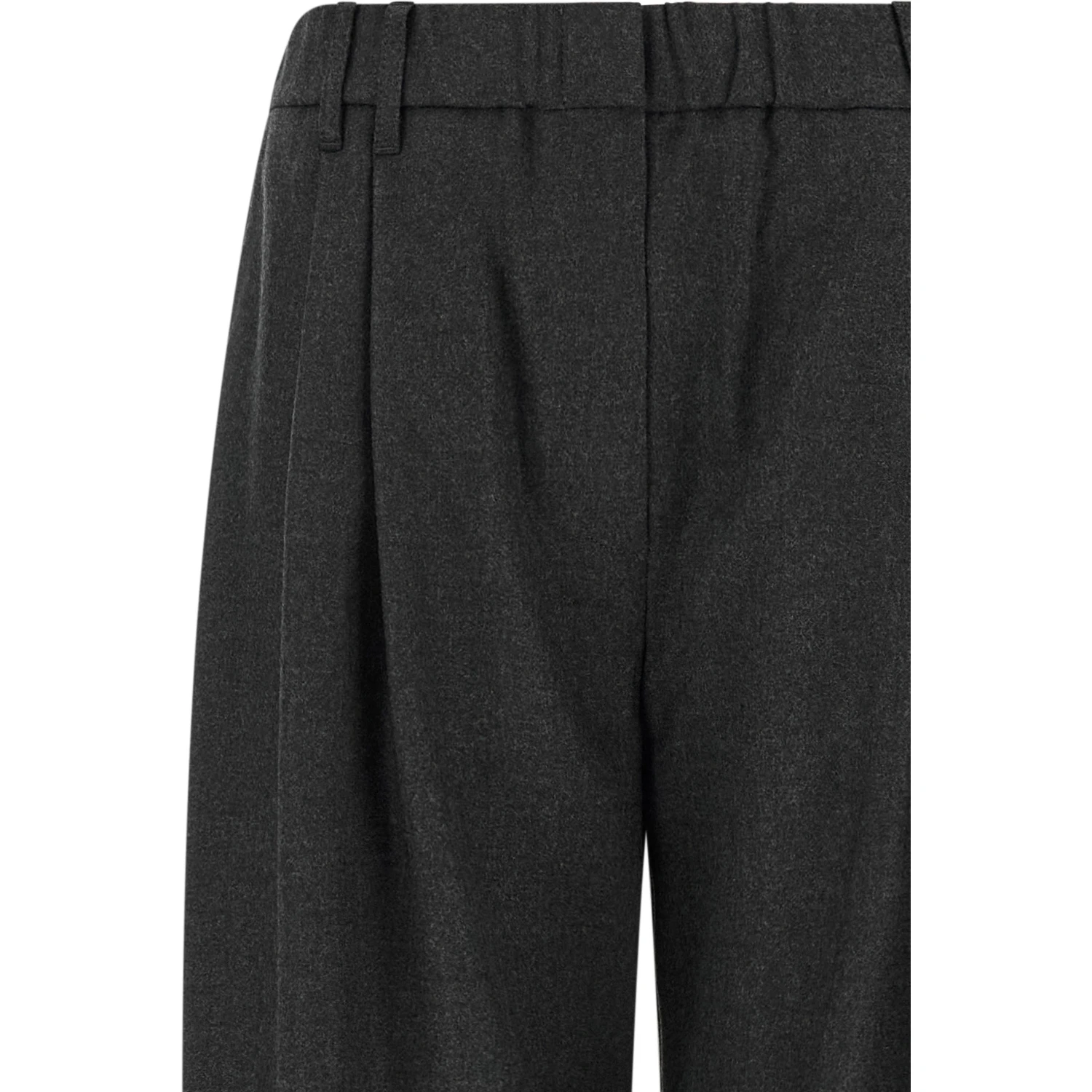 Gray Virgin Wool Casual Pants