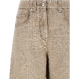 Beige Cotton Jeans Denim