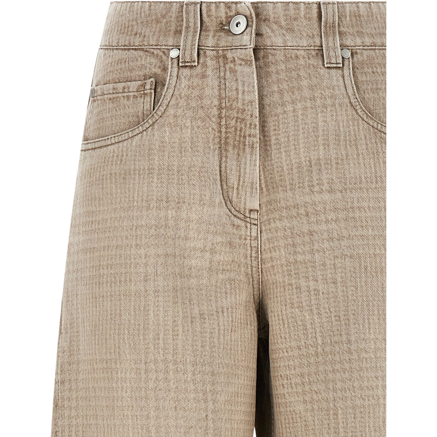 Beige Cotton Jeans Denim