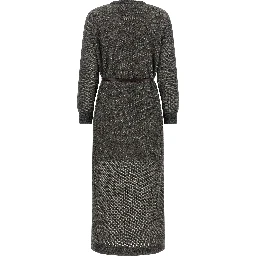 Gray Wool Midi Dress