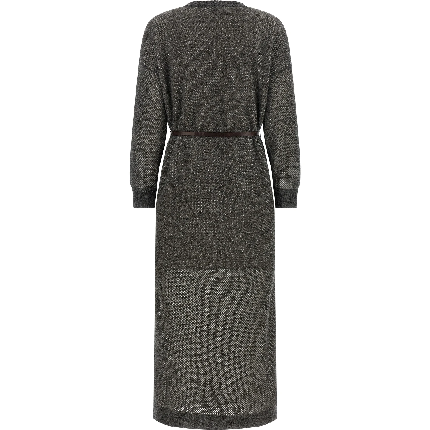 Gray Wool Midi Dress