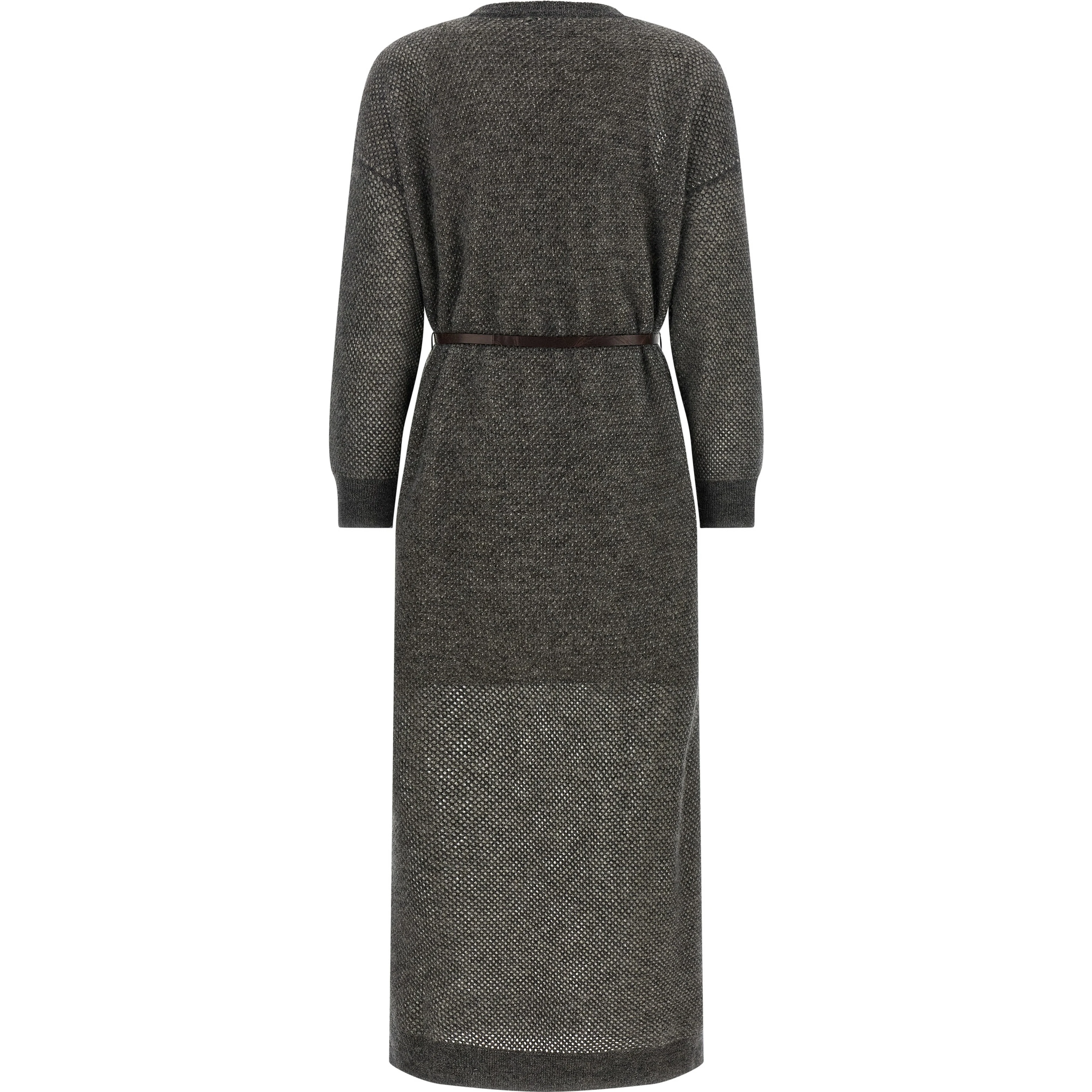 Gray Wool Midi Dress