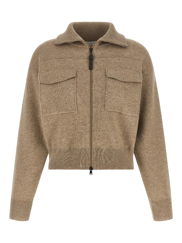 Beige Cashmere Cardigan
