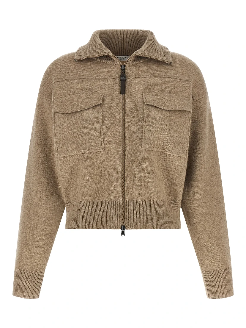 Beige Cashmere Cardigan