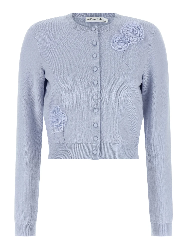Blue Polyester Cardigan