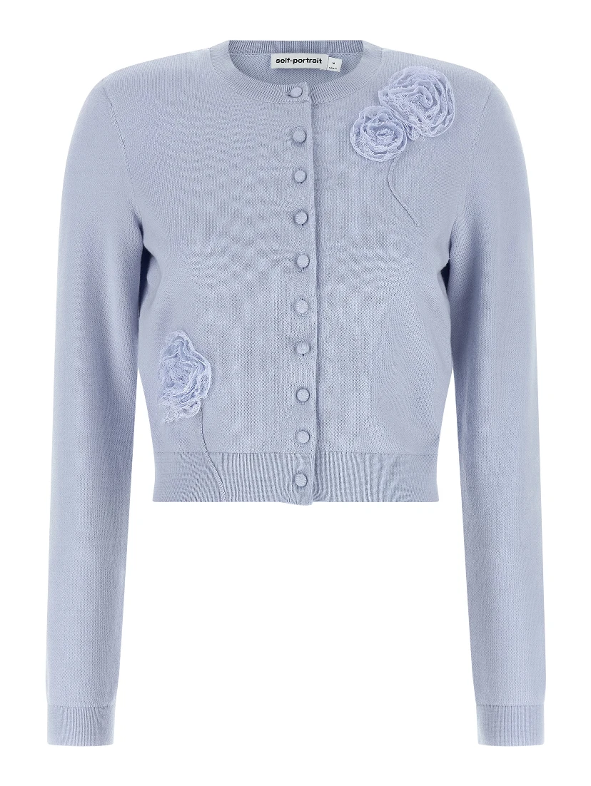 Blue Polyester Cardigan