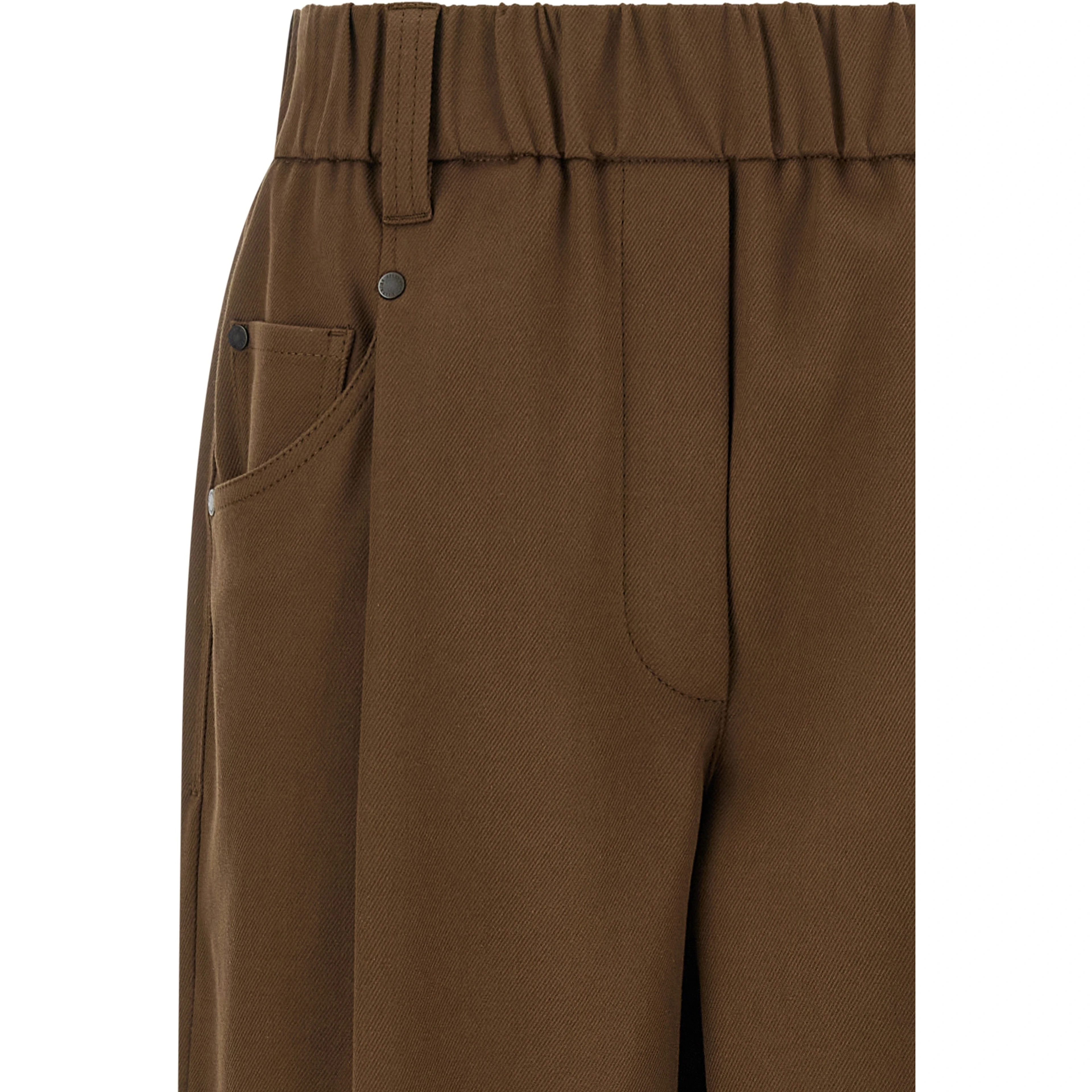 Brown Cotton Casual Pants