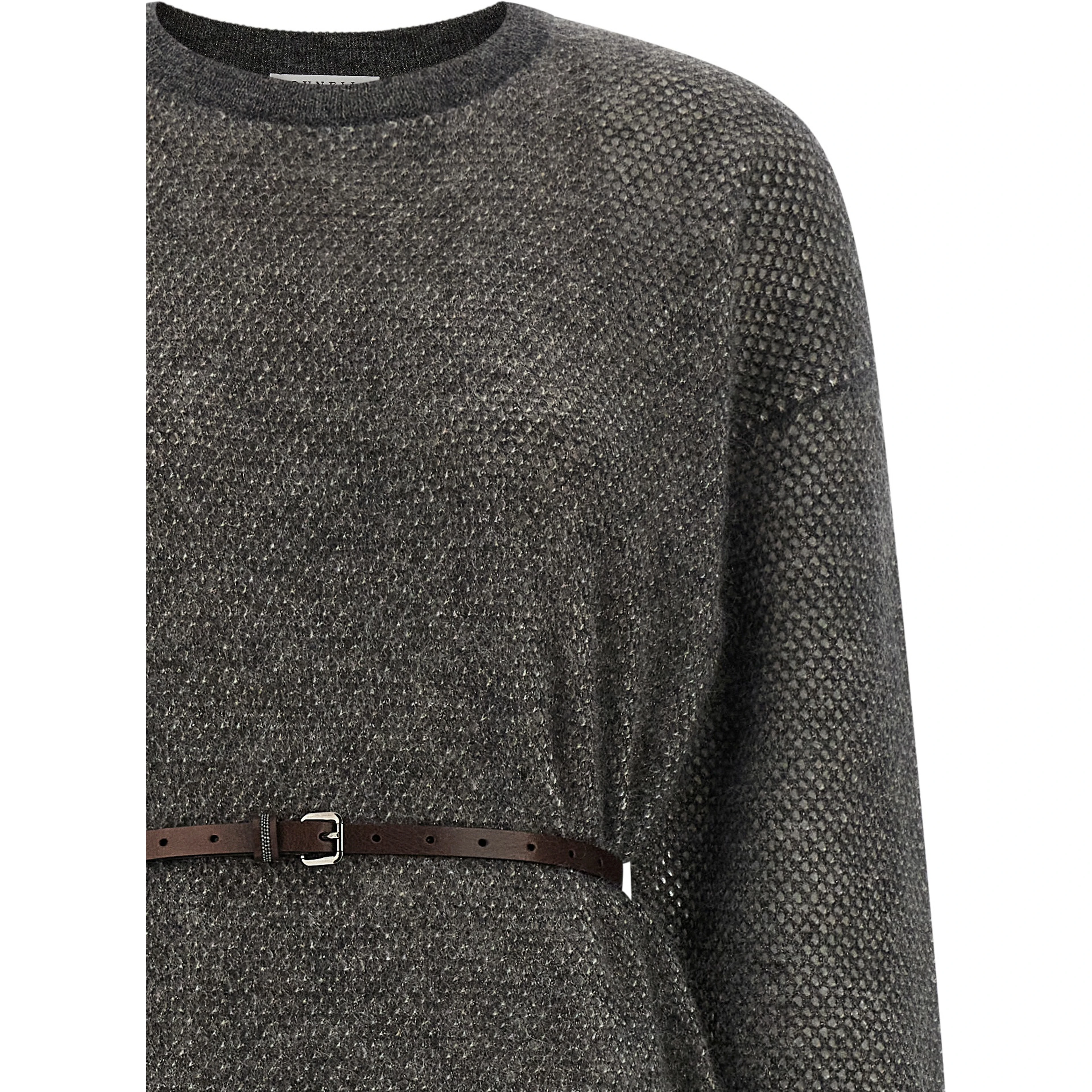 Gray Wool Midi Dress