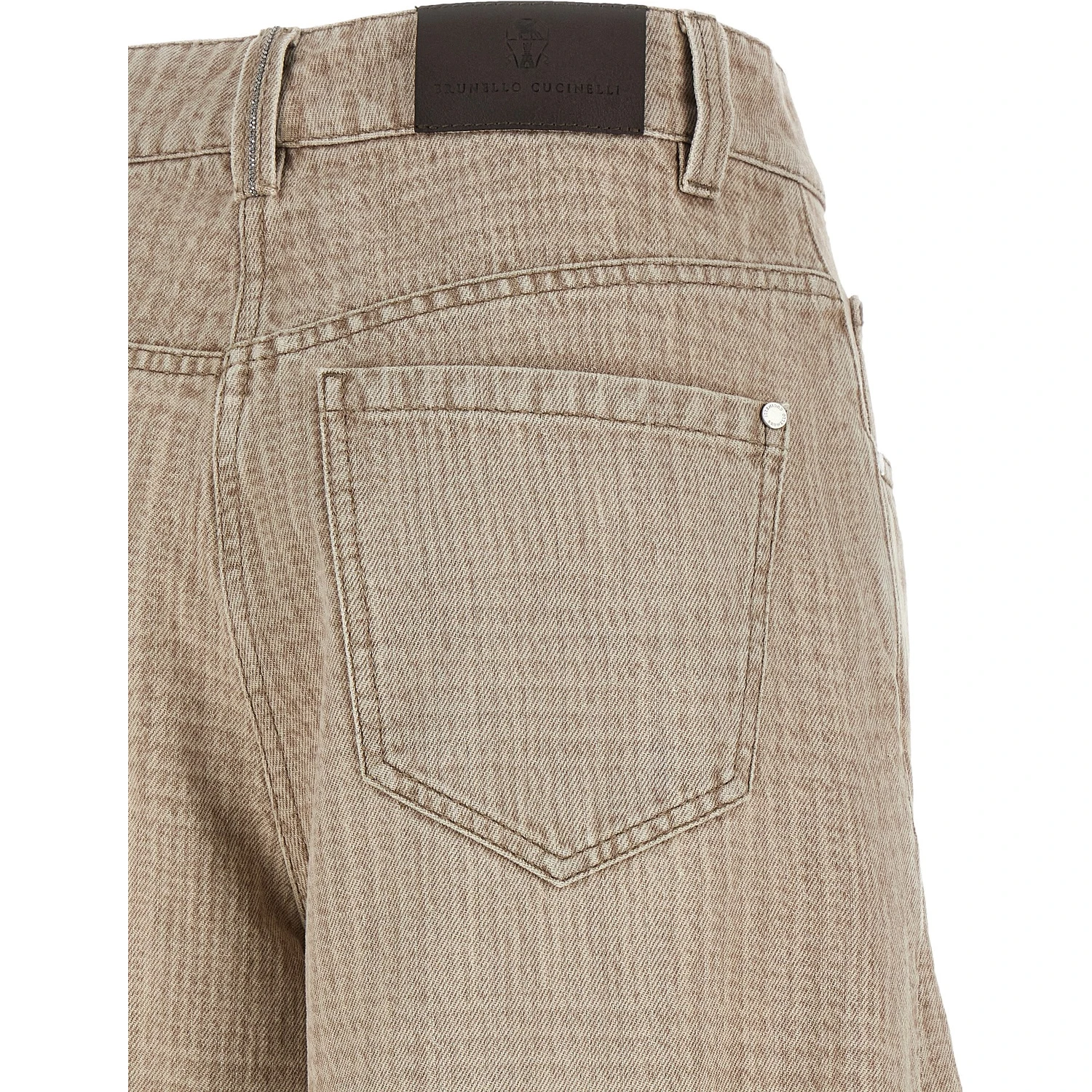 Beige Cotton Jeans Denim