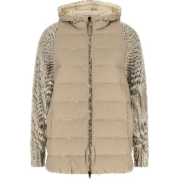 Beige Polyester Full-Length Jacket