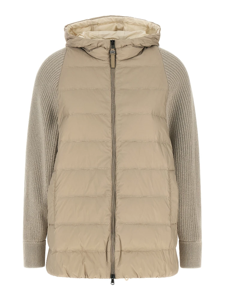 Beige Polyester Full-Length Jacket