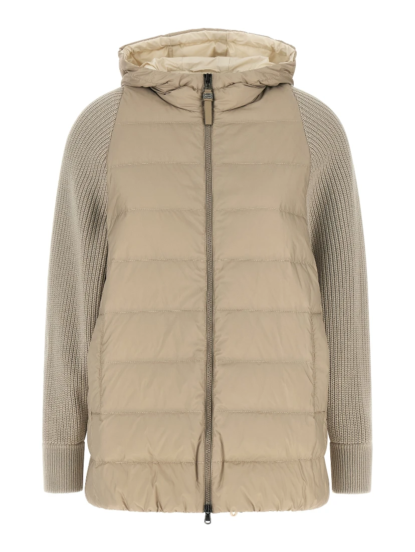 Beige Polyester Full-Length Jacket