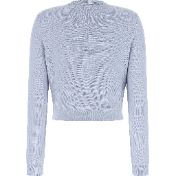 Blue Polyester Cardigan