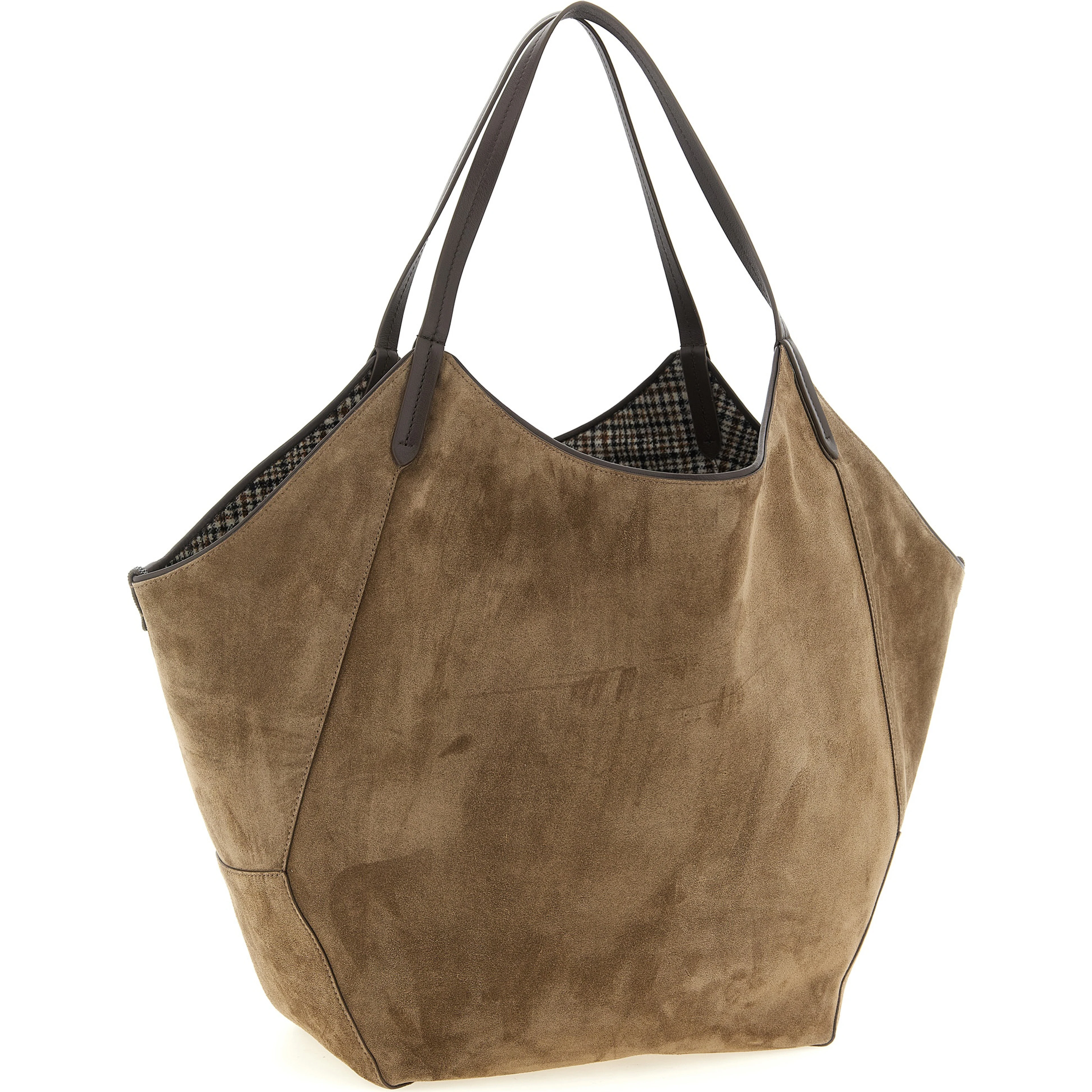 Brown Alpaca Leather Tote Bag