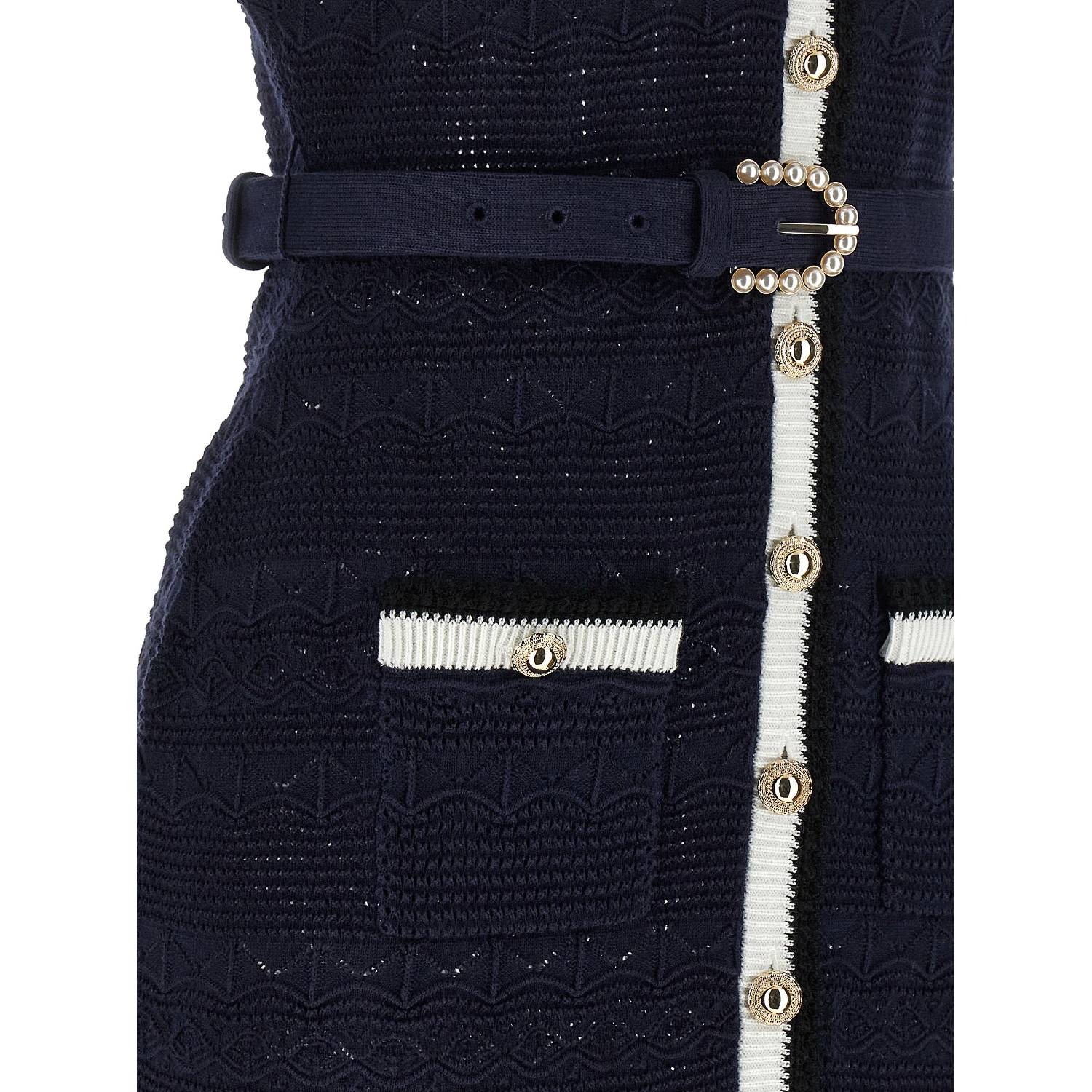 Blue Cotton Midi Dress