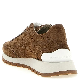 Brown Calfskin Low Top Sneakers